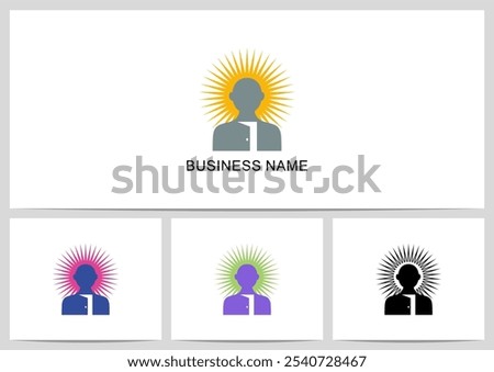 Abstract Symbol Human Shining with Open Door Logo Design