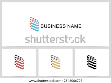 Books Attached Sticking Together Logo Design