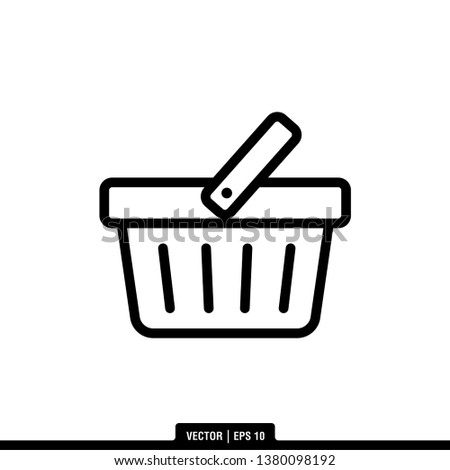 Shopping Basket Icon Vector Illustration Logo Template
