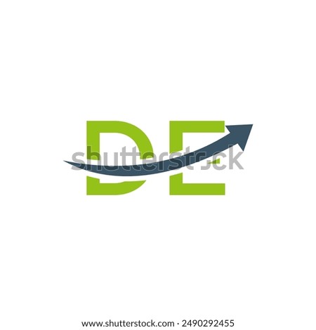 letter DE logo vector financial sales arrow graphic