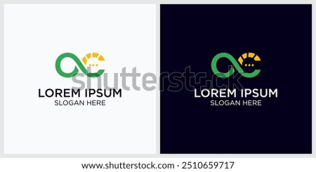 Open Chat Logo Design Template-O letter logo and Template-C letter logo, speech bubble negative space volume icon. Text message logo, or mail icon.