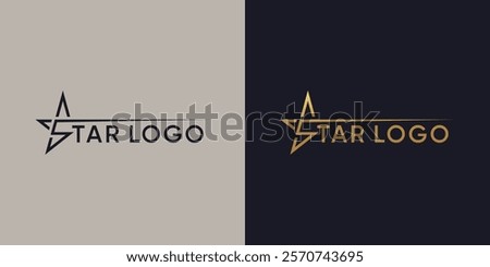 Luxury Gold Star logo designs template, Elegant Star logo designs, Fast star logo designs concept
