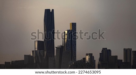 Similar – Image, Stock Photo Silhouette of tower on hill in starry sky