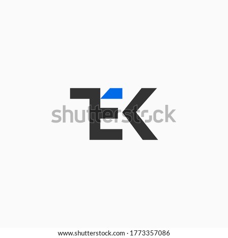 tek letter initials logo vector Stok fotoğraf © 