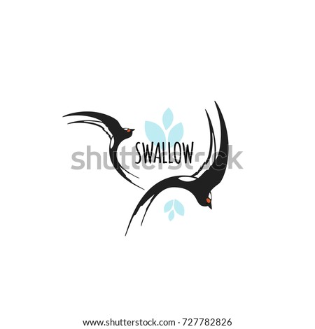 Swallow a template logo or emblem. Vector illustration