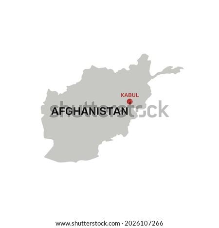 Afghanistan map, Kabul. Vector illustration