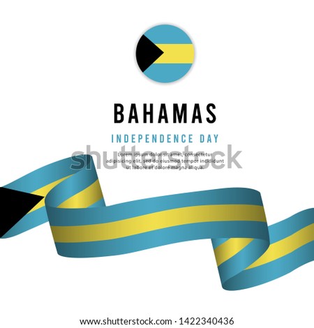 bahamas independence day vector template. Design for banner, greeting cards or print.