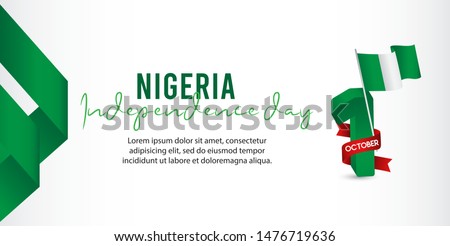 nigeria independence day vector template. Design for banner; greeting cards or print. welcome to nigeria