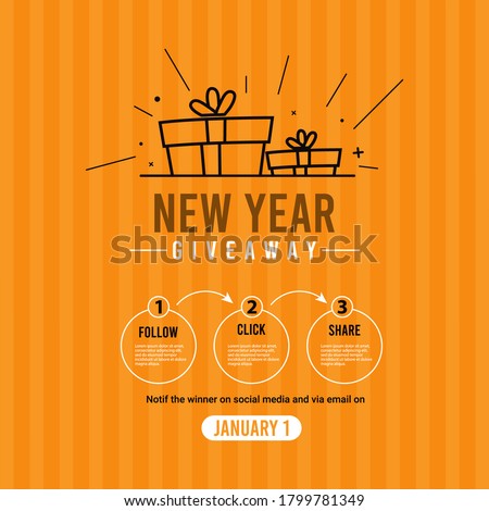 New year giveaway social media contest vector template.