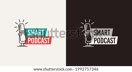 Podcast creators logo design concept