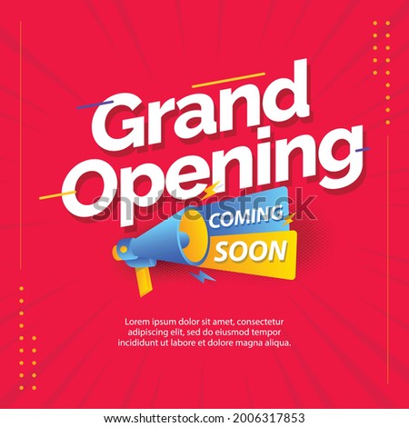 Grand opening. coming soon banner template.