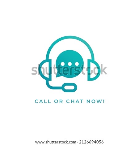 call and chat us now icon design template