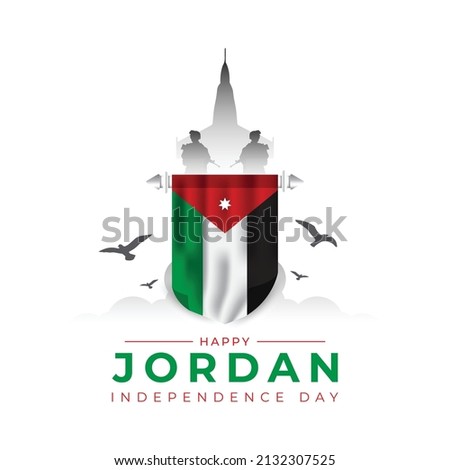 Jordan national day banner design template. Jordan flag independence day celebrations
