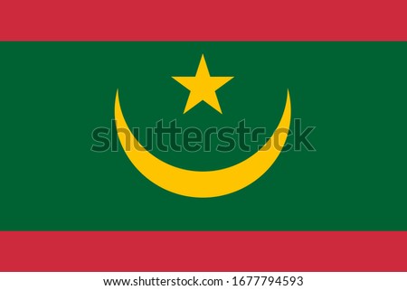 vector image of a copy of the flag of the Islamic Republic of Mauritania