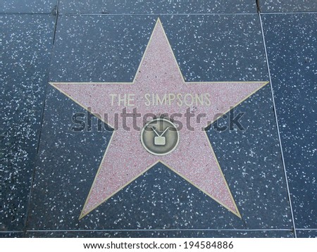 LOS ANGELES, USA - FEBRUARY 01, 2013: The Hollywood Walk of Fame in Los Angeles comprises over 2500 terrazzo brass stars embedded in the sidewalks of Hollywood Boulevard since 1958