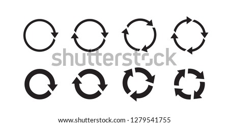 Sets of black circle arrows. Vector Icons. Graphic for website.