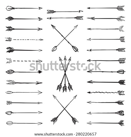 Vector Collection Black Hand-Drawn Arrows - 280220657 : Shutterstock