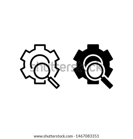 Search settings icon, with outline and glyph styles