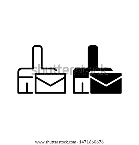 Clean mail icon. with outline and glyph style