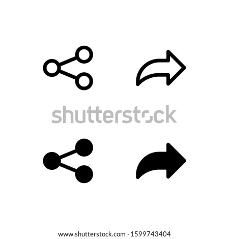 Share social media icon. With outline and glyph style