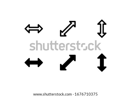 Stretch arrow icon. With outline and glyph style