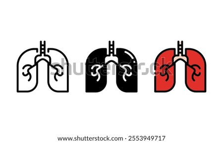 Human anatomical lungs Icon. vector icon with outline, glyph, and filled outline style. Ideal for designs, user interfaces, infographic elements related to healthcare theme