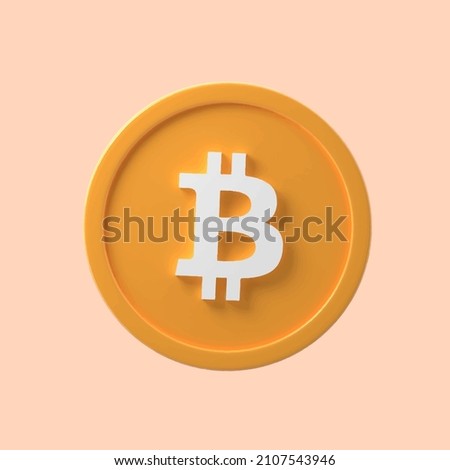 3D bitcoin bags on ping background. 3d render illustration