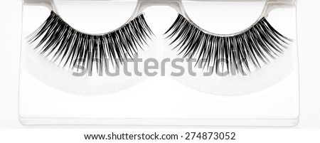 Pair of False Lashes in a Box on a White Background