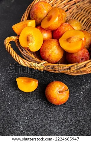 Similar – Image, Stock Photo Fresh Yellow plum mirabelle fruit in plate