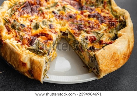 Similar – Foto Bild Gemüse-Quiche auf grünem Hintergrund. Leerzeichen kopieren.