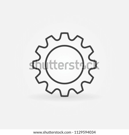 Gear outline icon - vector cogwheel symbol in thin line style