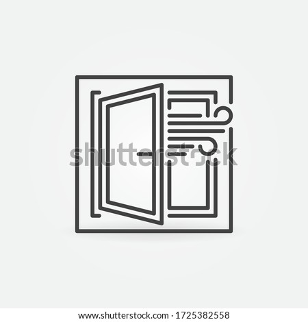 Opened Window vector Airing the Room concept icon or symbol in thin line style