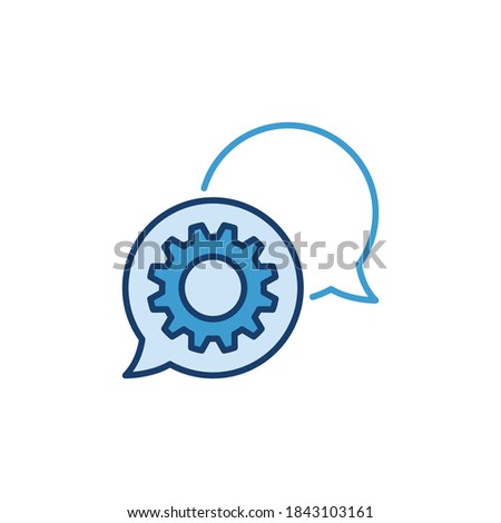 Speech Bubbles with Cog Wheel vector concept icon or logo element
