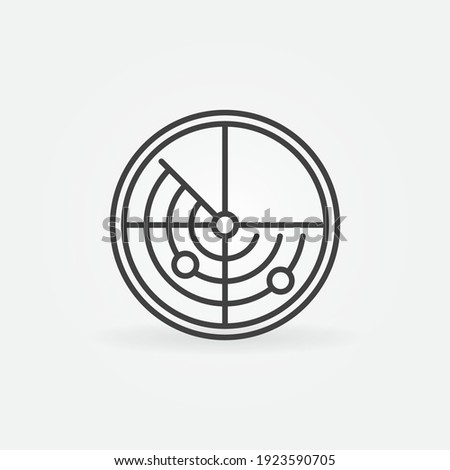 Outline Radar vector round concept icon or logo element
