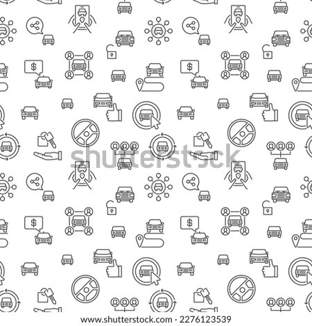 Car Sharing vector Carsharing concept outline minimal Seamless Pattern or background