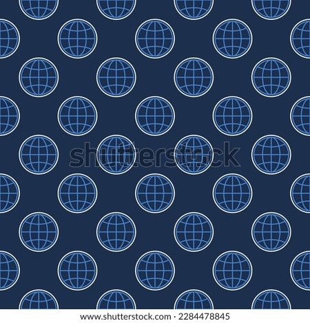 Globe vector concept round outline seamless pattern