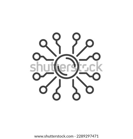 Neural Network Chip vector Digital Technology concept thin line icon or symbol