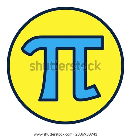 Pi Sign in circle vector concept colored icon or design element