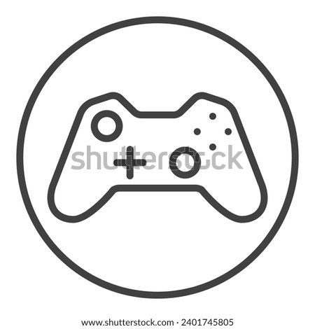 Gamepad in Circle vector Gaming Device concept icon or sign in thin line style