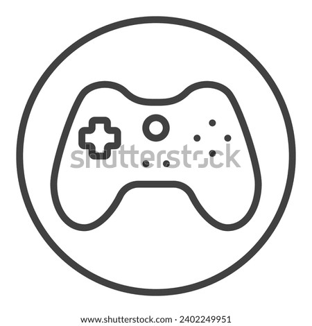 Game Controller inside Circle vector Gamepad concept icon or symbol in outline style