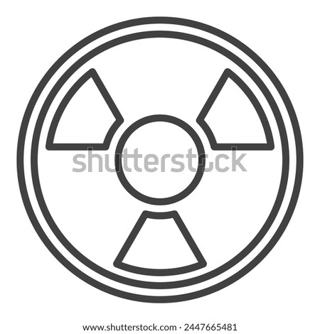 Radiation vector radioactive warning concept round outline icon or symbol