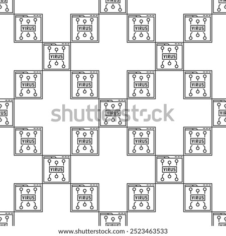 Web Browser with Virus vector concept outline seamless pattern