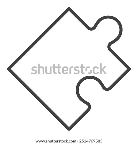 One Puzzle Piece vector Jigsaw Puzzles concept icon or sign in thin line style