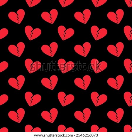 Broken Heart for separated couple vector creative geometric seamless pattern with dark background