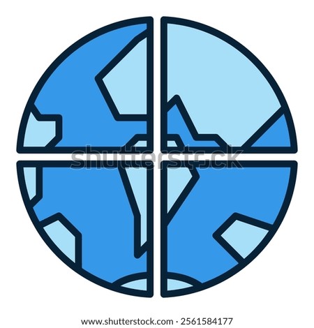 Earth vector Multipolarity concept blue icon or design element