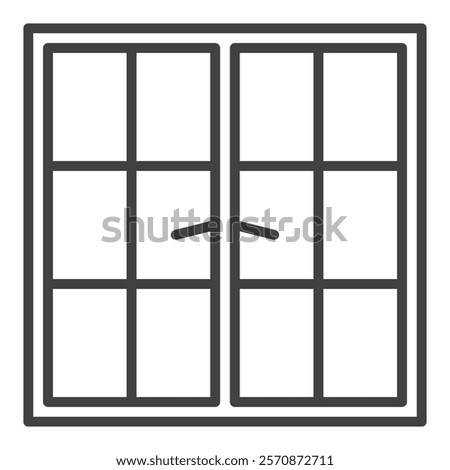 Closed Window vector concept outline icon or design element