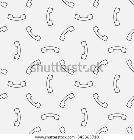 Call center seamless pattern - vector minimal customer service background made with thin line phone symbols