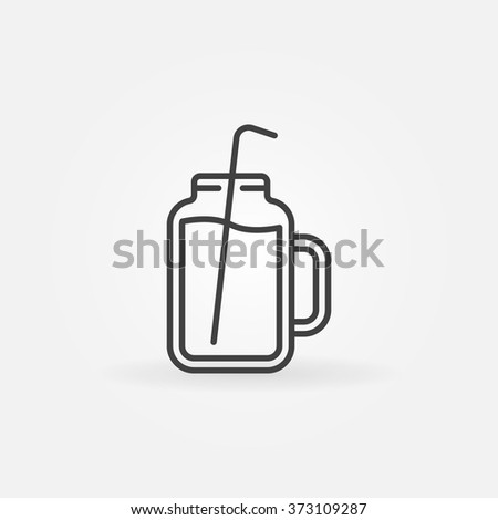 Smoothie jar icon - vector smoothie sign or logo element in thin line style