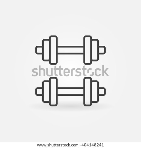 Dumbbell line icon - vector simple athletics dumbbell symbol or logo element in thin line style