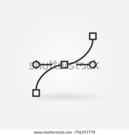 Bezier curve vector concept icon or symbol in thin line style